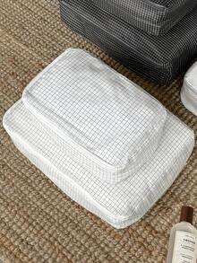 1/2Pcs Grid Pattern Travel Packing Cubes Set, Lightweight Luggage Storage Organizer Bags For Clothes Underwear, Travel Essentials - Multicolor - View 15