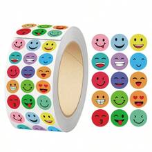 500pcs Round Stickers Roll - Multi-Color Decorative Label Stickers, Suitable For Packaging, Sealing, Journaling And Daily Organization. - A - View 1