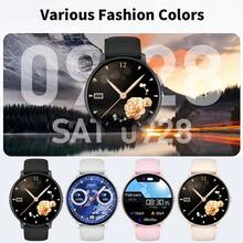 Jam Tangan Pintar Bulat untuk Wanita & Pria dengan Layar HD 1,83 inci, Mendukung Pelacak Kebugaran, Mode Olahraga, Pengingat Pesan, Prakiraan Cuaca, Kompatibel dengan iOS/Android, Hadiah Menarik untuk Halloween - MultiWarna - View 7