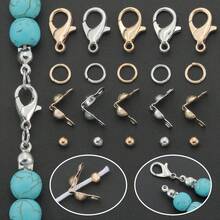 300pcs DIY Jewelry Clasps Connectors Set, 6-Compartment Box, Suitable For Braided Jewelry Making, Bracelets, Necklaces, Anklets, Open Jump Rings, Beaded Connectors, Bag Charms, Jewelry Accessories, Handmade Craft Materials - Accessory Set - View 3