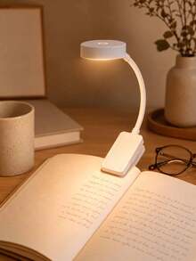 4pcs 4-LED Black/White Clip-On Book Light, Eye-Protection Reading Light, 3 Color Temperatures, Dimmable, Mini Portable Clip-On Reading Light (Battery Not Included) - Multi-color - View 5