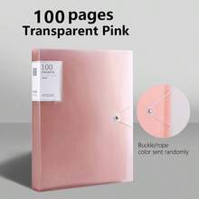 1pc Translucent Cover Document Folder, Transparent Insert File Folder, Snap Closure Folder, Multi-Color Storage Bag, Multi-Specification Loose-Leaf Binder, Storage Album, 20/30/40/60/100 Pages, A4 Multi-Layer Insert Pocket, 6 Colors Available, Stain-Resistant, Waterproof, Comfortable Touch, School Document Bag, Student Subject Exam Paper Bag, Artwork & Certificate Collection Album, Fashion Design - Multicolor - View 27