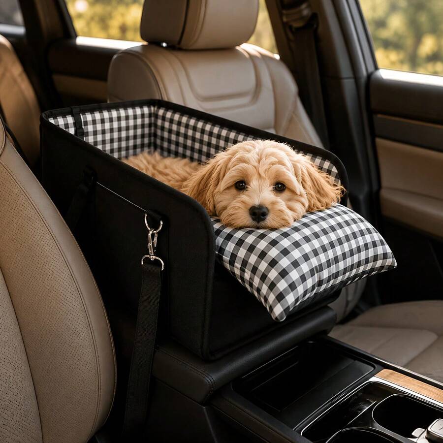 Car Pet Dog Seat - Foldable Pet Car Seat With Safety Belt Support And Anti-Slip Design - Portable Elevated Seat With Cushion And Sturdy Frame, Suitable For Small Dogs Up To 11 Lbs, Fits SUV, Sedan, Van - Multicolor - View 1