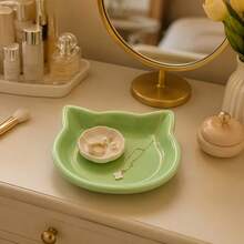 Desktop Storage, Jewelry Tray, Cat-Shaped, Suitable For Rings, Necklaces, Earrings And Other Jewelry, Multiple Colors Available, Suitable For Bedroom Vanity - Multicolor - View 2