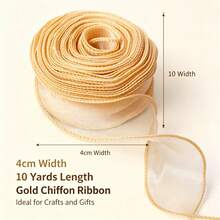 1.5 Inch Wide 10 Yard Sheer Organza Chiffon Ribbon, Suitable For Gift Wrapping, Wedding Bouquets, Crafts, Christmas, Etc - Multicolor - View 18