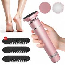 Ladies' Electric Foot File, 2-Speed Dead Skin Exfoliator, 2pcs Replacement Heads And 30pcs Sandpaper, Suitable For Women'S Removers And Foot Grinders - Multicolor - View 7