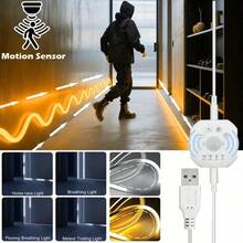 Acosh Neon 人體感應 LED 動態感應燈條，LED 動態感應階梯燈，白色暖色霓虹柔性燈條，附 USB 接口，適用於樓梯、走廊、陽台、婚禮裝飾、室內樓梯照明，現代照明柔性霓虹燈條 - 暖白色 - 查看 9