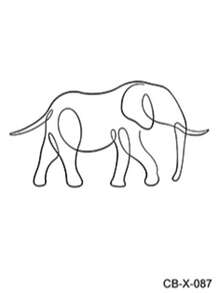 Herbal Juice Semi-Permanent Magic Tattoo Sticker Minimalist One-Line Elephant Design Long-Lasting 14 Days No Fading No Reflection Arm Shoulder Neck Collarbone Leg Body Temporary Tattoo Sticker 1pc/Pack - Blue - View 4