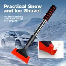 1pc Multifunctional Winter Ice Scraper, Stainless Steel Snow Shovel, Car Windshield Frost Snow Ice Removal Tool, For Car Paint And Glass, Essential Winter Car Accessory, Used For Removing Thick Ice, Snow, Frost, Slush, Suitable For Sedans, SUVs, Trucks, Outdoor Parking Lots, Garages, Portable Car De-Icing Device, Vehicle Snow Removal Tool - Multicolor - View 1
