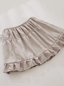 1pc Light Camel Bed Skirt With Matching Ruffles At The Bottom Hem (1 Pc), Simple Classic Daily Style, Made Of Comfortable And Breathable Polyester Fiber, Suitable For All Seasons. Perfect For Bedroom Layout And Home Decoration, Stylish Ruffle Bedding - Camel - View 5