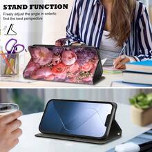 GLANDOTU PU Leather Wallet Phone Case, Cute Butterfly Design & Vintage Floral Pattern Flip Cover, With Card Slots And Magnetic Closure, Compatible With Multiple Brands And Models - Multicolor - View 3