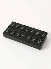 Large Capacity Portable 14-Compartment Pill Organizer, Weekly Pill Box, Multi-Functional Travel Pill Dispenser, Convenient For Daily Medication, Essential Health Supplies For Students, Transparent Leak-Proof Design, Easy Daily Medication Management, Perfect For Home And Travel - Transparent Black - View 4