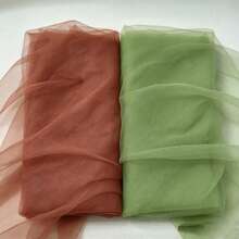 2pcs Rust Red & Sage Green Tulle Fabric, 164.04ft Length, Christmas Wedding Tent Ceiling Arch Decor, Bohemian Holiday Party Backdrop - Sage Green + Rust Red - View 5