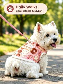 1pc Customized Donut Pet Vest, Upload Dog Photo + Custom Name, Breathable Sleeveless Dog Clothes, Lightweight All-Season Wear, Suitable For Small, Medium Puppies, Cats And Dogs Daily Outdoor Wear - Multicolor - View 4