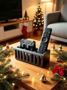 1pc 3-Slot Remote Control Storage Box, Game Controller Storage Stand, Multi-Functional Storage Box, Suitable For Home Storage, Home Decor, Bedroom Decor, Living Room Coffee Table, Bedroom Nightstand, Office Desk Use, Practical Desktop Storage Rack, Back To School, Halloween, Christmas Best Gift Choice For Friends, Essential Storage Item For Slouchy People - Multicolor - View 3
