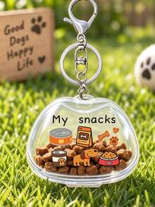 Cute Pet Print Mini Pet Snack Storage Box With Keychain, Mini Small-Capacity Transparent Visible Storage Box With Pet-Themed Print,Sealed Storage Box For Dog Snacks,Sealed Container,Small Gift For Pet Owners,Practical Small Storage Box For Pet Owners - Model a - View 3