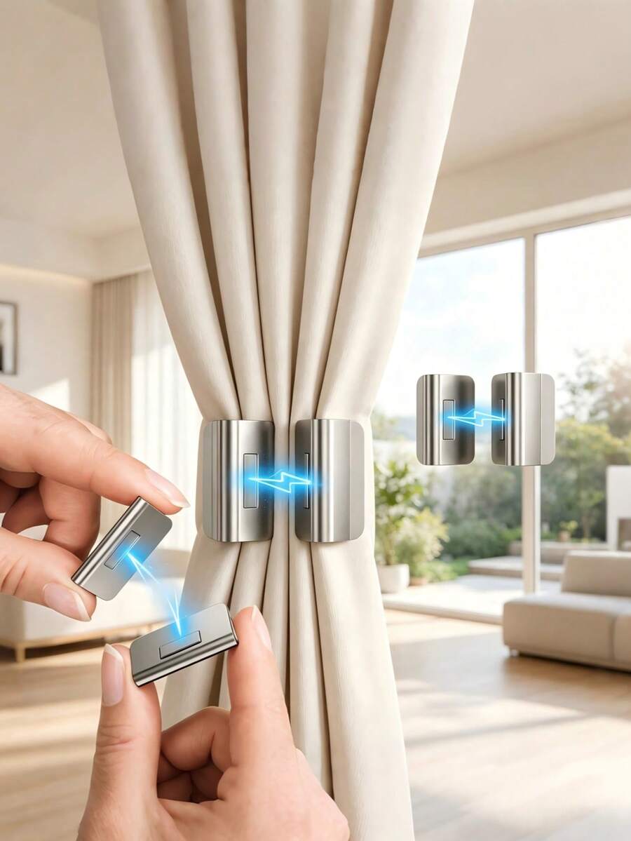 Curtain Clip Set (4pcs) | High-Quality Metal Material, Easy Installation And Durable - Essential Home Accessory