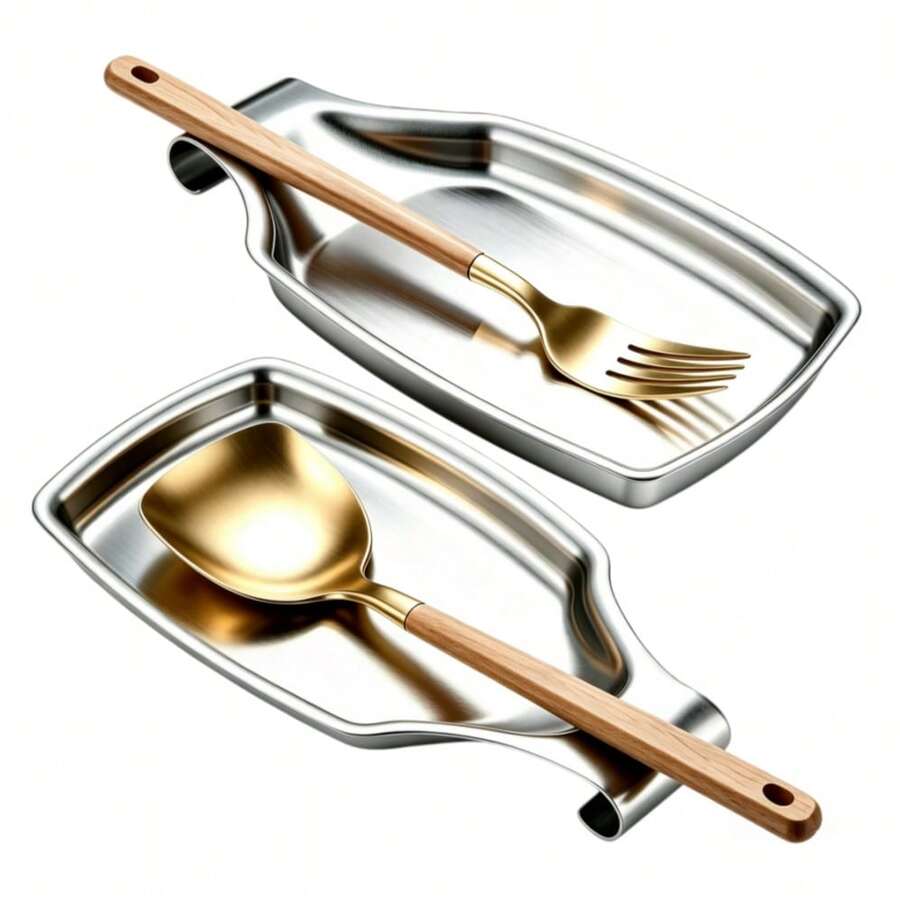 1/2pcs Kitchen Spoon Holder, Spoon Rest, Elegant Cooking Utensil Rack, Heat-Resistant Countertop Utensil Holder, Dishwasher , Perfect Gift For Wedding, Housewarming, Valentine's Day