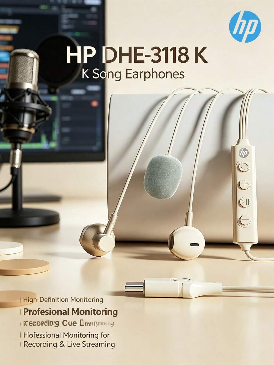 HP Headphone Berkabel untuk Bermain Game/Bernyanyi/Streaming Langsung: Kartu Suara Profesional dengan Monitor In-Ear dan Mikrofon Definisi Tinggi (2-in-1) untuk Streaming Langsung dan Bernyanyi - View 1