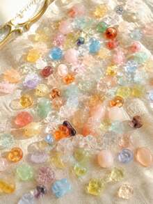 20g Mixed Clear Irregular Peach Heart Water Drop Beads DIY Bracelet Earring Handmade Jewelry Accessories - Mixed - View 3
