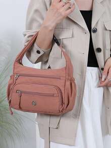 Elegant Minimalist Women's Crossbody Bag Handbag, Fashionable Versatile Women's Shoulder Bag, Dopamine Colorful Multi-Compartment Storage With Zipper Closure, Suitable For Daily Commute, Shopping, Outings And Multiple Occasions - Multicolor - View 9