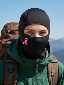 1/2/3/5PCS Breast Cancer Awareness Pink Ribbon Graphic Balaclava Hat, Soft Stretch Full Face Cover Street Fashion Headgear - Multicolor - View 5
