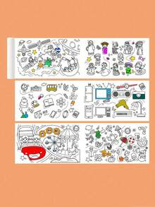 1/4/5/6/12 Rolls Creative Doodle Scrolls Random Patterns, Teenagers Painting Toys, Animal Fruit Theme And Intelligence Hand-Drawn Scrolls - Multicolor - View 13
