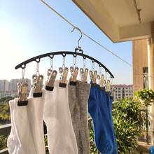 1pc 10-Clip Rotating Drying Rack With 360° Swivel Hook And Non-Slip Clips - Ideal For Socks, Underwear, And Delicates - Rust-Resistant Metal Construction - Multicolor - View 5