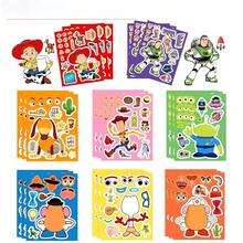 1套/8件玩具 DIY 貼紙組，生日派對用品禮物、新年禮物、萬聖節禮物、聖誕禮物、復活節禮物，卡通角色換裝貼紙，派對互動手工玩具，趣味創意拼貼遊戲，主題派對互動道具，適合各種主題派對場景 - 彩色 - 查看 1