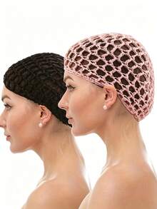 4pcs Black Mesh Hair Nets, Soft And Breathable, Multi-Purpose For Sleep Cap, Wig Cap And Volumizing Cap, Suitable For Women, Chefs And Ballet Dancers - Multicolor - View 6