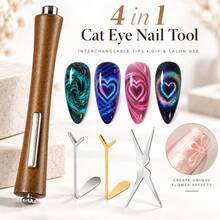 Beautizon Nailartlab 1件/4件 4合1纖細腰線強效貓眼凝膠美甲磁鐵，多功能UV凝膠指甲油花卉美甲工具磁棒，適用於居家美甲沙龍DIY，美甲用品，美甲工具，美甲藝術工具，返校季，美甲藝術，美甲工具，美甲貼片工具，美甲足部護理工具 - 彩色 - 查看 2