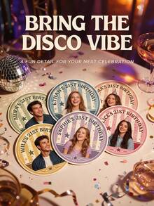 Custom Face Stickers, Personalized Photo Stickers With Retro Disco Style, Vintage Party Favor Labels, Custom Face Decor For Birthday, Wedding, Festival, Concert And Celebration, DIY Party Decoration - Multicolor - View 1