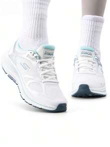 Skechers Women's GO RUN Consistent 2.0 Stable Support Cushioned Breathable Mesh Anti-Torsion Non-Slip Running Shoes - White Blue - View 2