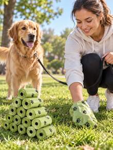 10 Rolls/150 Lavender-Scented Dog Poop Bags In 10 Rolls With 1 Dispenser, Pet Waste Disposal Bags For Daily Dog Walks, Outdoor Cleanup And Travel, Random Color Selection - Multicolor - View 6