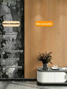 1 Roll PVC Matte Wood Grain Self-Adhesive Wall Sticker, Decorative Renovation Sticker, Wall Cover-Up, Wall Panel, 3D Moisture-Proof Background Wall, Removable, Wipeable, Dust-Resistant Wall Renovation Decorative Wallpaper - Multicolor - View 8