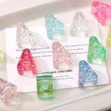 20pcs Acrylic Large Hole English Letter Beads UV Ice Transparent Loose Beads DIY Phone Chain Keychain Beaded Pendant Bag Charm - Multicolor - View 5