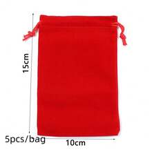 5/10pcs/Pack Velvet Jewelry Drawstring Bags, Soft Gift Pouches Suitable For Rings, Necklaces, Bracelets, Bags With Drawstrings Also For Parties, Weddings, Christmas, - Flocked Bag - View 7