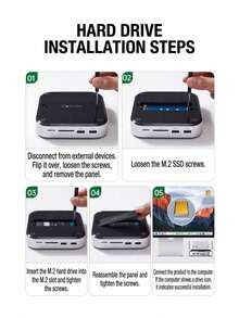 UGREEN Mac Mini-M.2 SSD Expansion Dock Base, Mac Mini Expansion Kit, Dock + SSD Enclosure + Height-Increasing Base, M.2 SSD Expansion Dock, USB3.2 Interface, Compatible With M4/M4Pro Apple Host - View 10