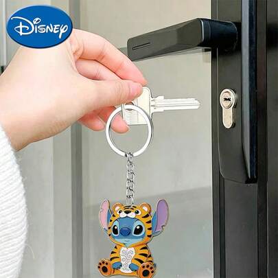 1pc Cute Cartoon Disney Stitch Tiger Costume Keychain, Kawaii Character Pendant Key Ring, BiU Heart Print Bag Charm, Birthday Gift For Teen Girls And Women, Backpack Handbag Car Accessory, Cute Keychain, Women's Keychain, Men's Key Chain, Keychain Pendant, Car Accessory, Back To School, Cool Charm