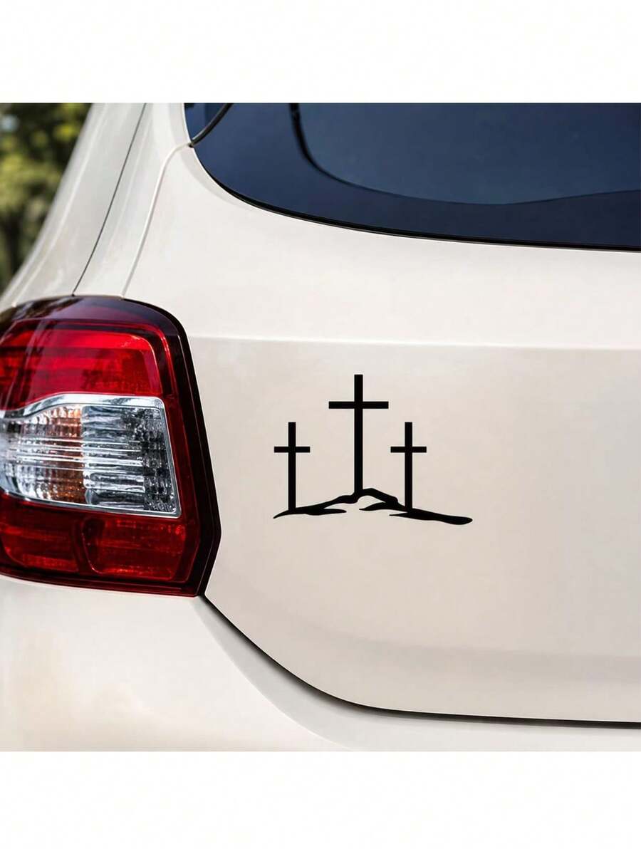 1pc Car Pattern Hollow Craft Personalized Car Body Decorative Sticker, Suitable For Car Tail, Car Door, Trunk, Laptop, Luggage Surface DIY Decoration Sticker - A - View 1