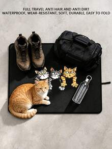2D Flat Colorful Trunk Mat, Fun Cat Pattern, Pet Anti-Dirt Mat, Cushion Cloth For Folding Car Trunk, Waterproof And Dirt Resistant Car Trunk Mat, Interior Protection Trunk Mat Specially Designed For Vehicles, Durable, For Ride-Sharing Cars, Multi-Functional Pad, Ideal Housewarming Gift Or Car Accessory For Loved Ones - One Size Fits All - View 9