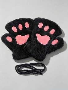 Halloween Cosplay Cat Ear Headband Cat Tail Accessory Handmade Cute Cat Girl Animal Ear Hair Ornament Animal Tail Accessory Set - Multicolor - View 5