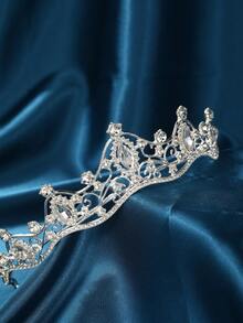 Women's Silver Crystal Fiona Crown Princess Headpiece, Suitable For Wedding, Birthday, Ball, Halloween Party - Silver - View 2