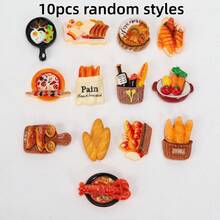 Realistic Bread DIY Garden Decor, Miniature Food Bread DIY Handmade Resin Fridge Magnet Accessories, Miniature Scene Mini Kitchen - Mixed Bread Random - View 7