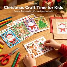 32/24/16/8pcs Christmas Make A Face Stickers, Mix And Match Christmas Character Stickers, Santa Snowman Xmas Tree DIY Sticker Sheets, Kids Art Craft Stickers For Christmas Party Favors - Multicolor - View 1
