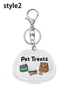 Cute Pet Print Mini Pet Snack Storage Box With Keychain, Mini Small-Capacity Transparent Visible Storage Box With Pet-Themed Print,Sealed Storage Box For Dog Snacks,Sealed Container,Small Gift For Pet Owners,Practical Small Storage Box For Pet Owners - Model a - View 13