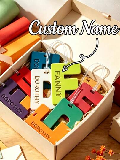 Etiquetas de equipaje personalizadas y etiquetas de nombre personalizadas, impresas en 3D con texto/nombres personalizables, ideales para regalos de parejas, cumpleaños, Navidad