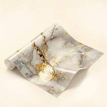 1 Roll Luxury Gold Gilded Texture Sticker - Self-Adhesive PVC Waterproof Wallpaper - Wear-Resistant Scratch-Resistant - Easy To Tear And Apply - Suitable For Wall, Window Sill, Cabinet, Furniture Decoration And Renovation - Home Decor Sticker - Gold-plated Pattern - View 12