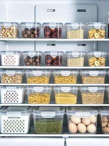 1/3 Food Strainer Basket, Household Sealed Refrigerator Storage Box With Strainer Basket And Lid, Suitable For Storing Various Fruits And Vegetables - White - View 11