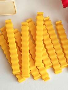 1/12/24pcs French Fries Shaped Food Sealing Clips, Creative Wavy Fries Design, Suitable For Bag Sealing, Kitchen Storage, Combining Aesthetics And Practicality Kitchen Gadget - Multicolor - View 3